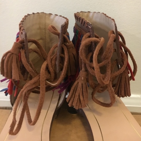 Brand New ZARA | Multi Colored  Fringed Sandals💗 - Picture 3 of 4